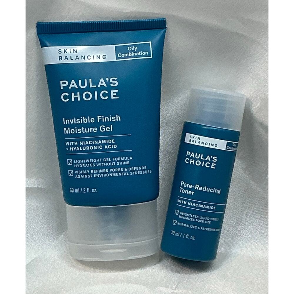 Paula's Choice Skin Balancing Pore-Refiner Toner & Moisture Gel -2 Piece Set-NEW